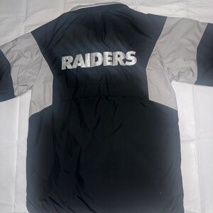 Vintage NFL Raiders Team of the Decades Foil ZipUp Track Jacket Reebok L
